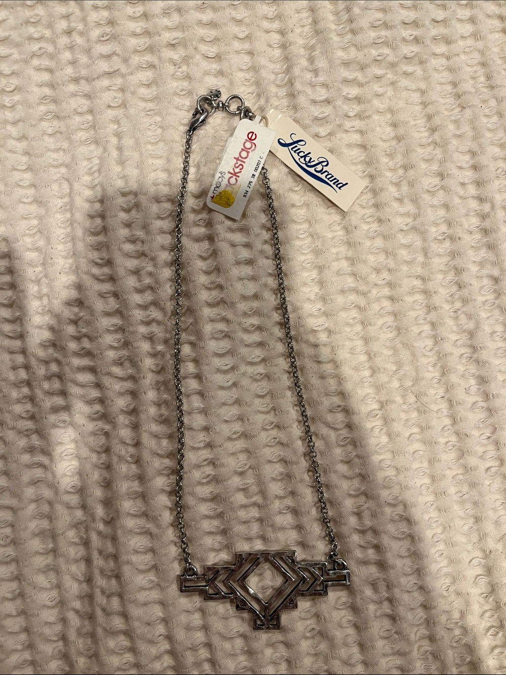 Lucky Brand Silver-tone Geometric Bar Necklace